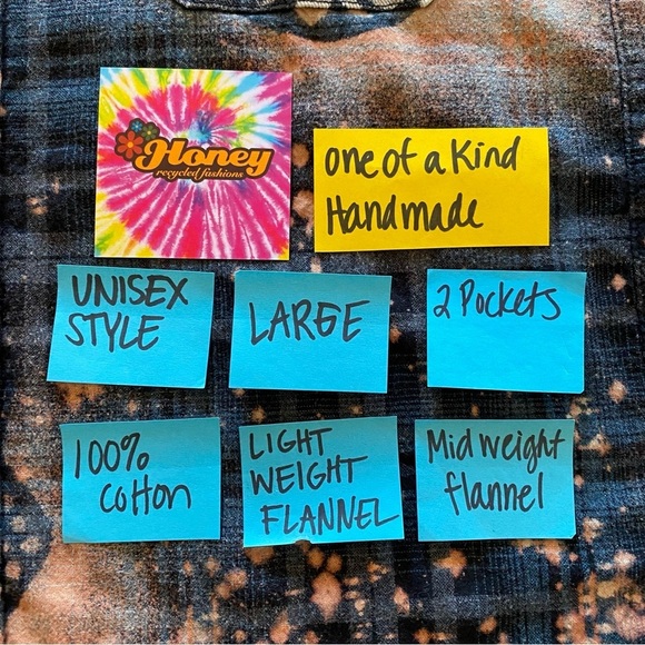 Boho Flannel Shirt Womens Size Large Mandala Flower Floral Plaid Wearable Art - Picture 9 of 11